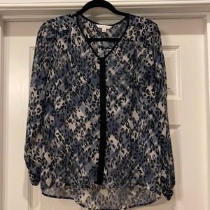 Blue leopard CAbi Blouse